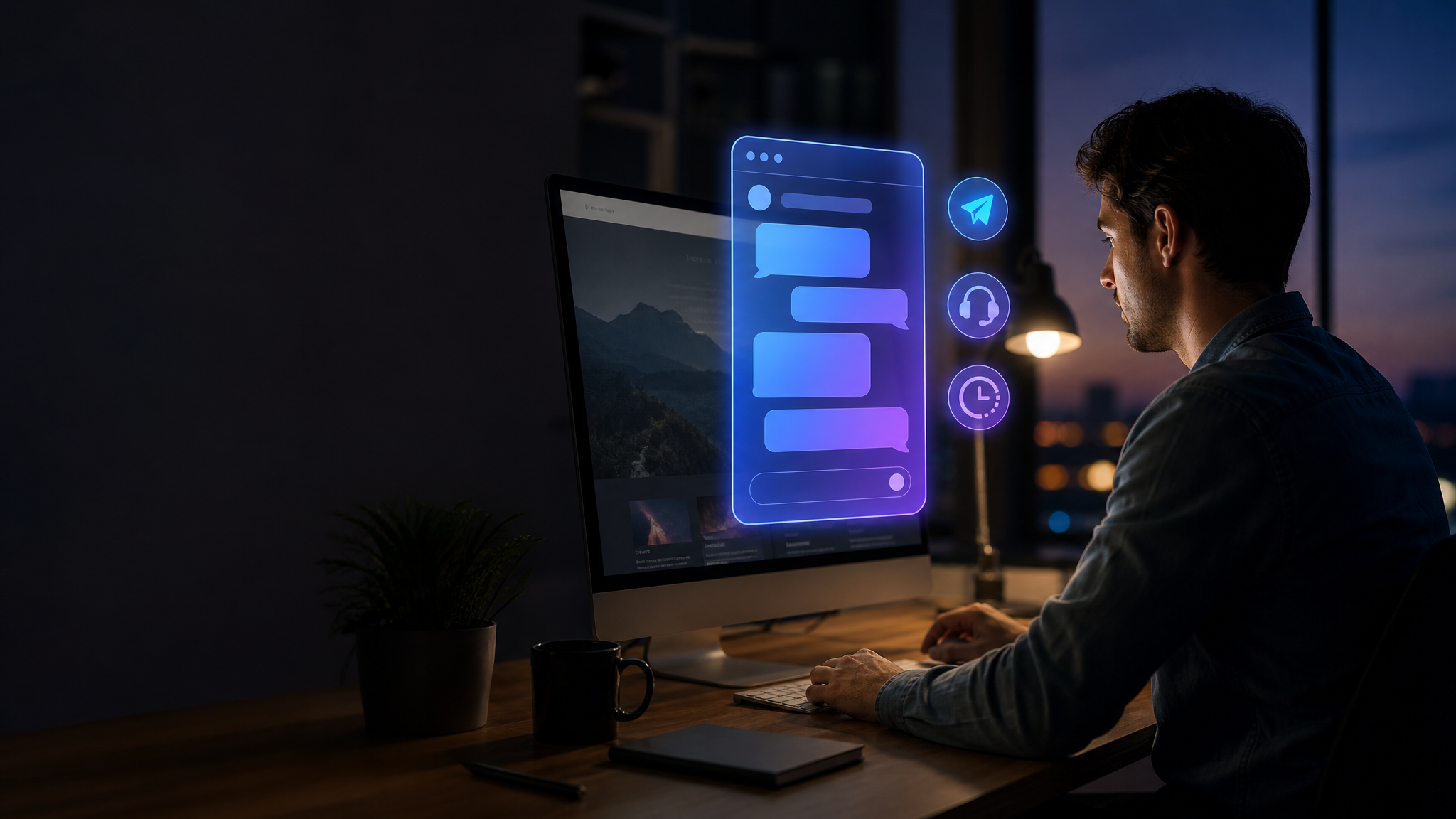 Чат-бот для сайта: консультации посетителей и заявки в CRM 24/7